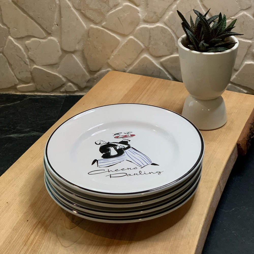 ROSANNA | Set of 4 | “Cheers Darling” Appetizer Plates
